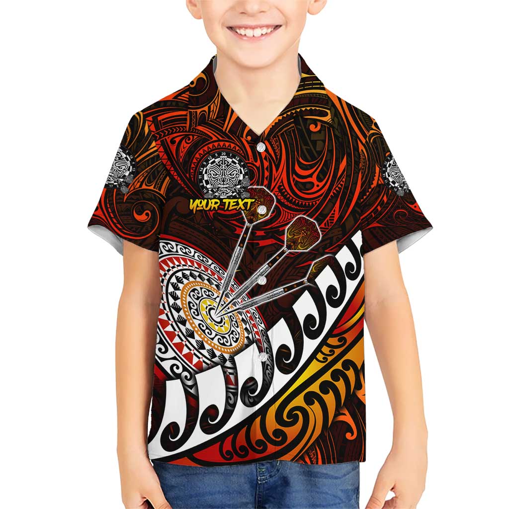 Personalised Fern Maori Darts Kid Hawaiian Shirt New Zealand Darts