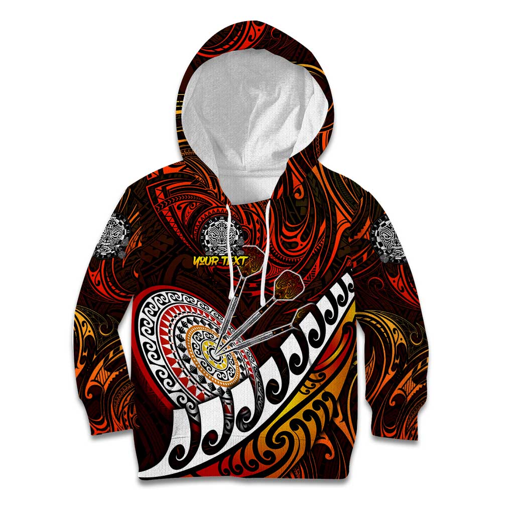 Personalised Fern Maori Darts Kid Hoodie New Zealand Darts