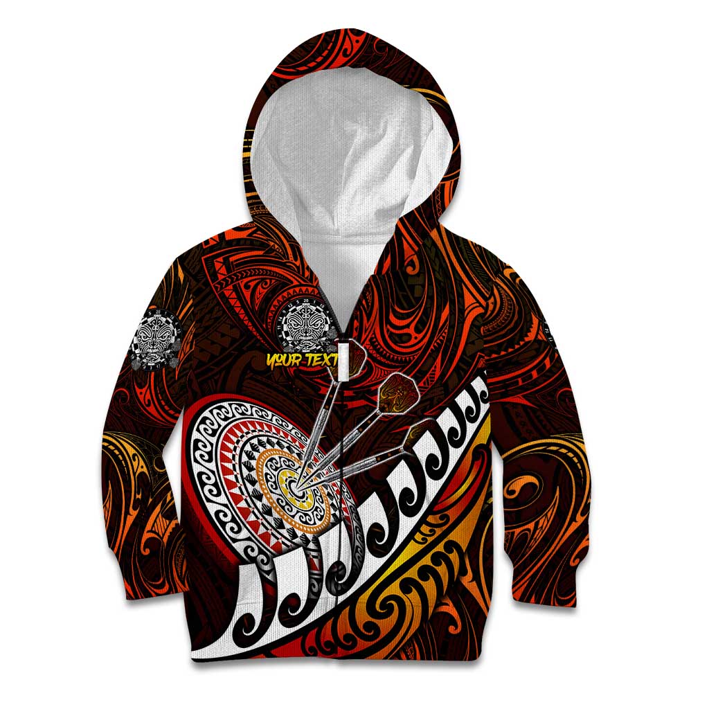 Personalised Fern Maori Darts Kid Hoodie New Zealand Darts