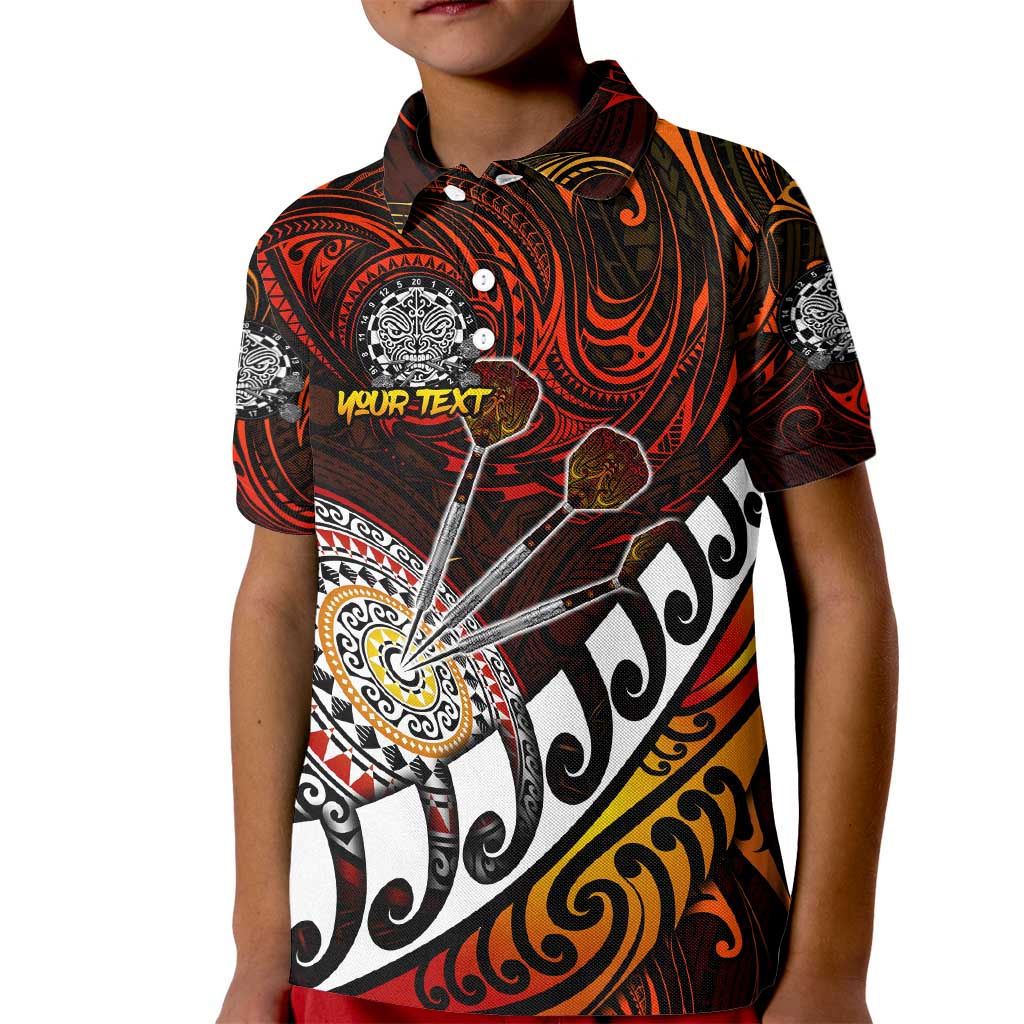 Personalised Fern Maori Darts Kid Polo Shirt New Zealand Darts