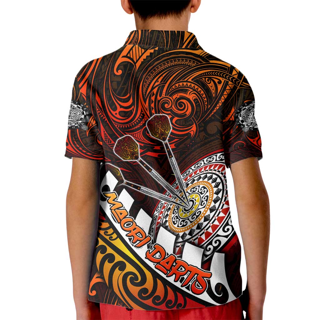 Personalised Fern Maori Darts Kid Polo Shirt New Zealand Darts