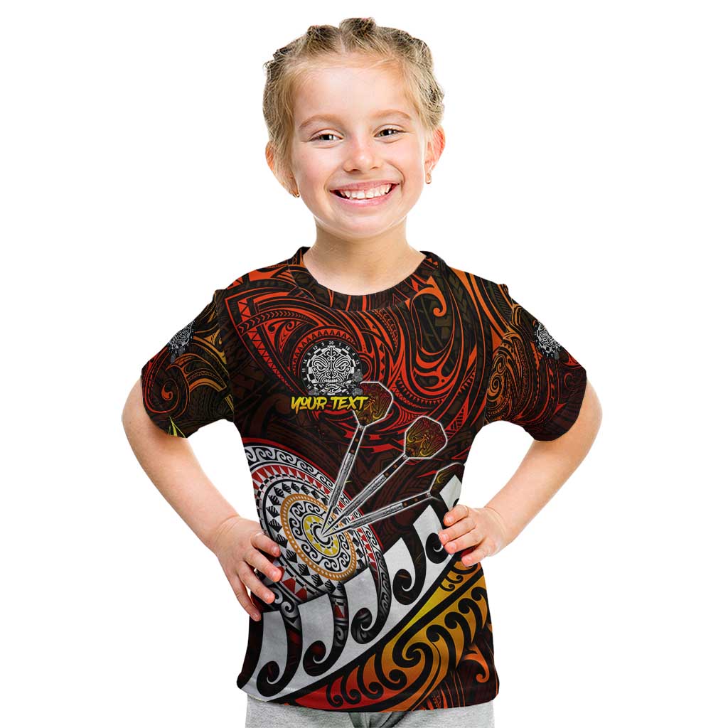 Personalised Fern Maori Darts Kid T Shirt New Zealand Darts