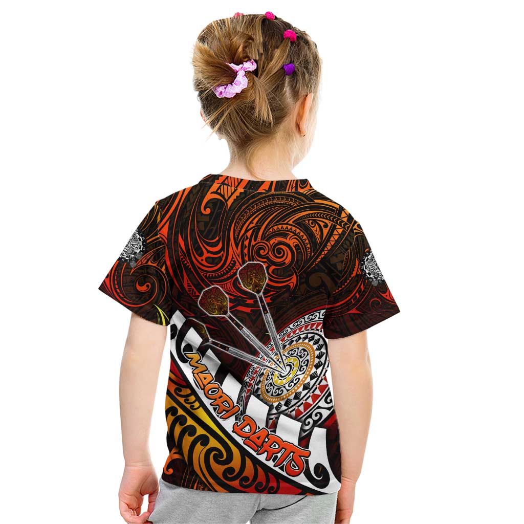 Personalised Fern Maori Darts Kid T Shirt New Zealand Darts