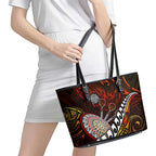 Fern Maori Darts Leather Tote Bag New Zealand Darts