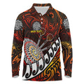 Personalised Fern Maori Darts Long Sleeve Polo Shirt New Zealand Darts