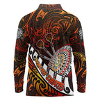 Personalised Fern Maori Darts Long Sleeve Polo Shirt New Zealand Darts