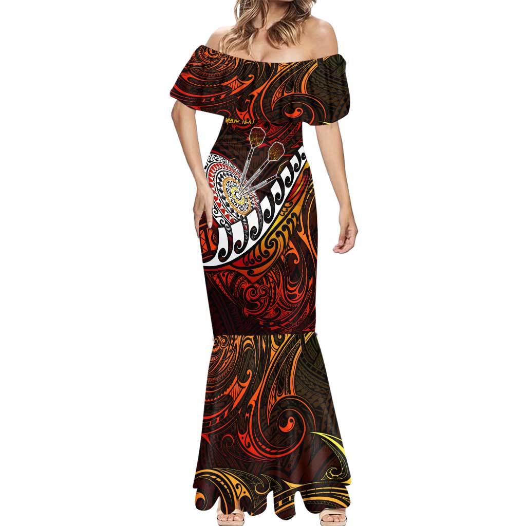 Personalised Fern Maori Darts Mermaid Dress New Zealand Darts