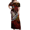 Personalised Fern Maori Darts Off Shoulder Maxi Dress New Zealand Darts
