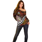 Personalised Fern Maori Darts Off Shoulder Sweater New Zealand Darts