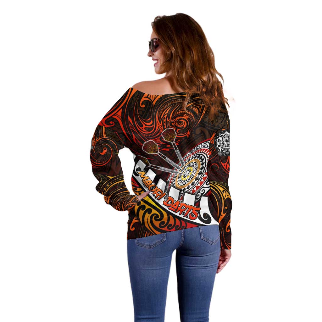 Personalised Fern Maori Darts Off Shoulder Sweater New Zealand Darts