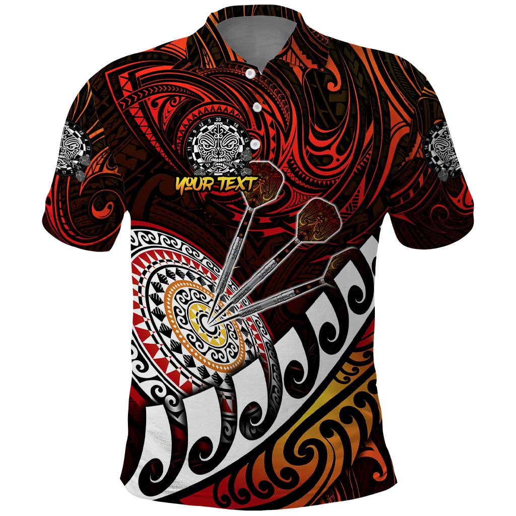 Personalised Fern Maori Darts Polo Shirt New Zealand Darts