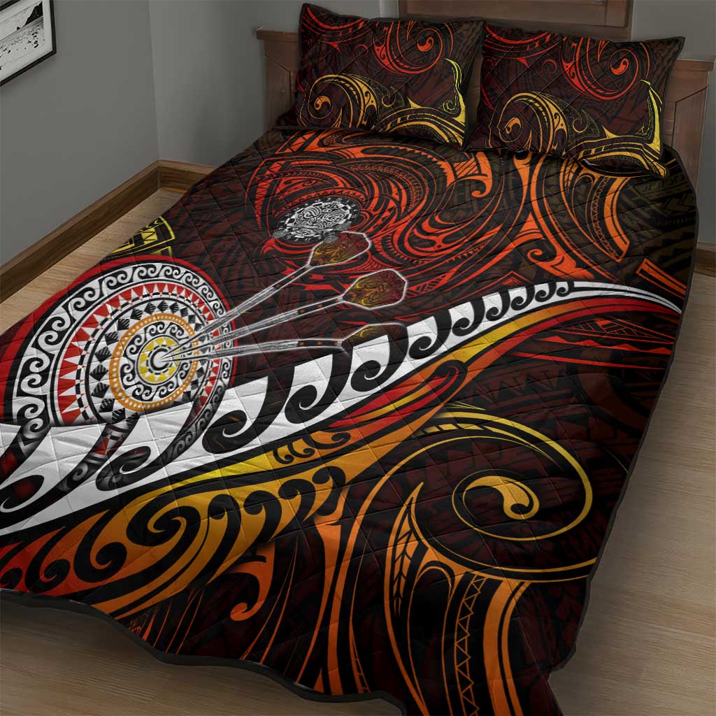 Fern Maori Darts Quilt Bed Set New Zealand Darts