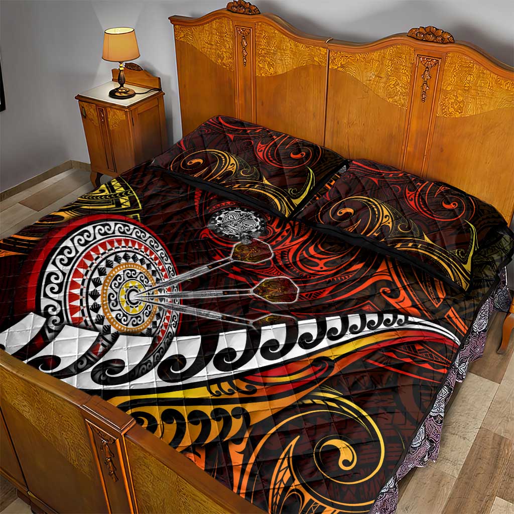 Fern Maori Darts Quilt Bed Set New Zealand Darts