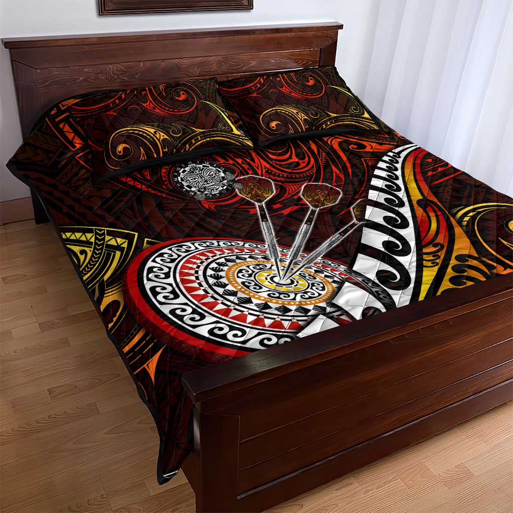 Fern Maori Darts Quilt Bed Set New Zealand Darts