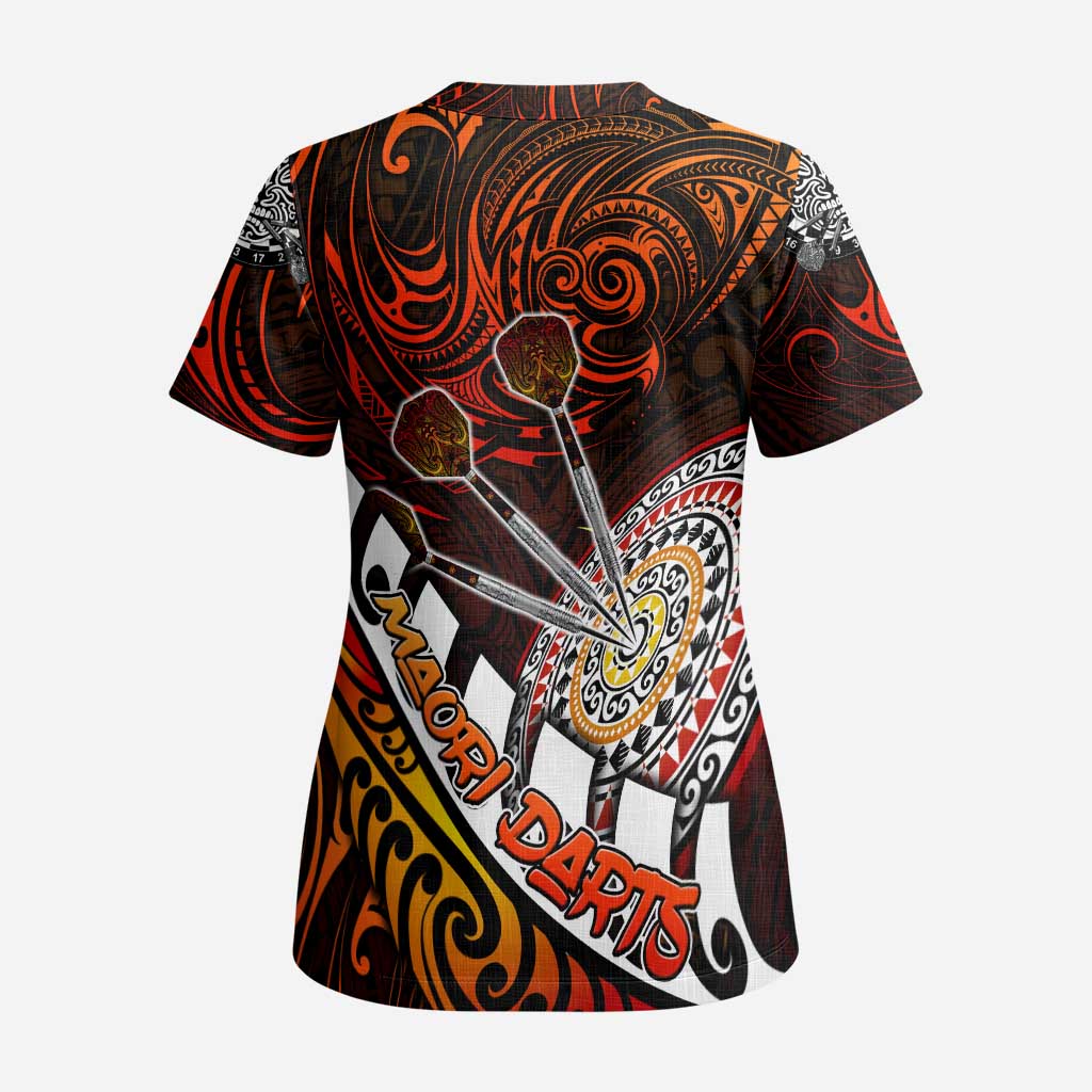 Personalised Fern Maori Darts Scrub Top New Zealand Darts - Aussie Hoodie