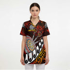 Personalised Fern Maori Darts Scrub Top New Zealand Darts - Aussie Hoodie