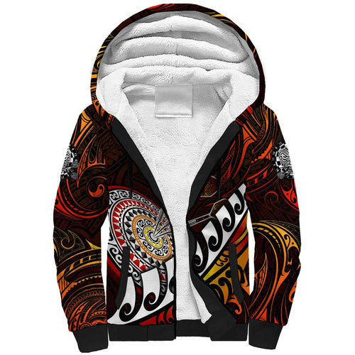 Personalised Fern Maori Darts Sherpa Hoodie New Zealand Darts