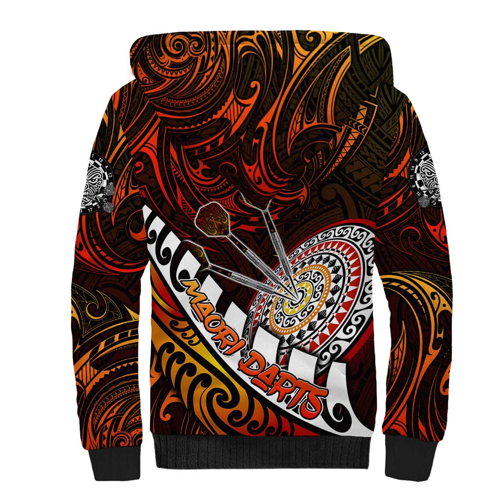 Personalised Fern Maori Darts Sherpa Hoodie New Zealand Darts