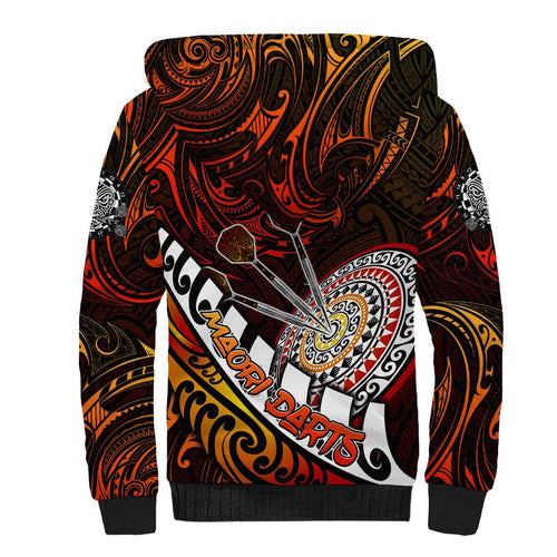 Personalised Fern Maori Darts Sherpa Hoodie New Zealand Darts