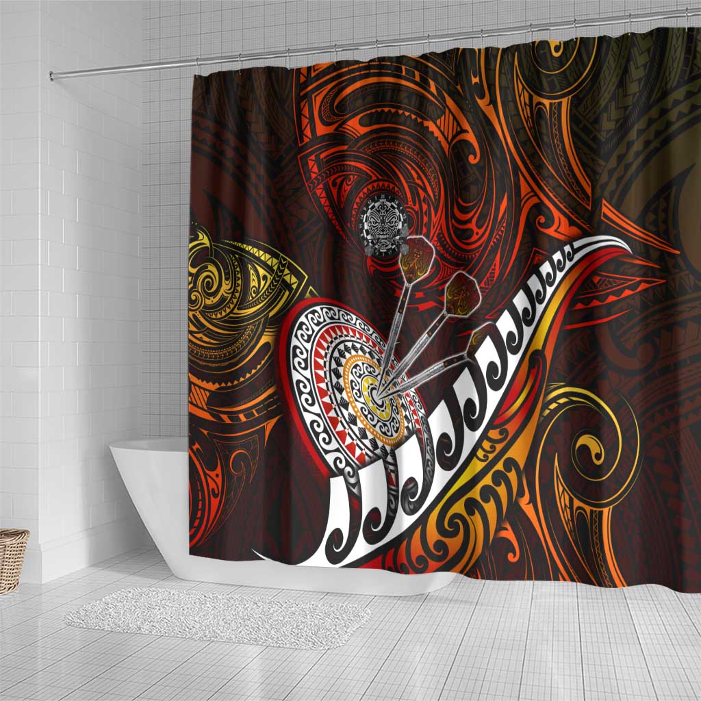 Fern Maori Darts Shower Curtain New Zealand Darts