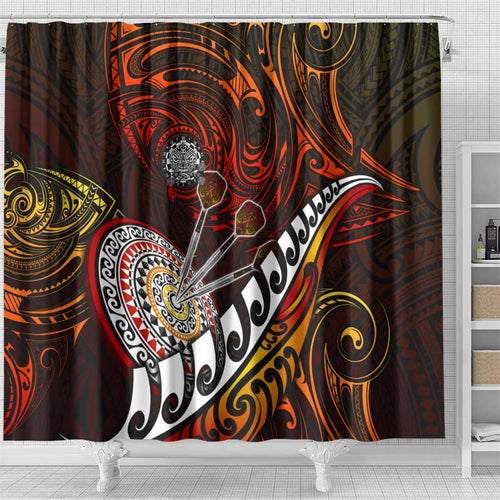 Fern Maori Darts Shower Curtain New Zealand Darts