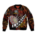 Personalised Fern Maori Darts Sleeve Zip Bomber Jacket New Zealand Darts