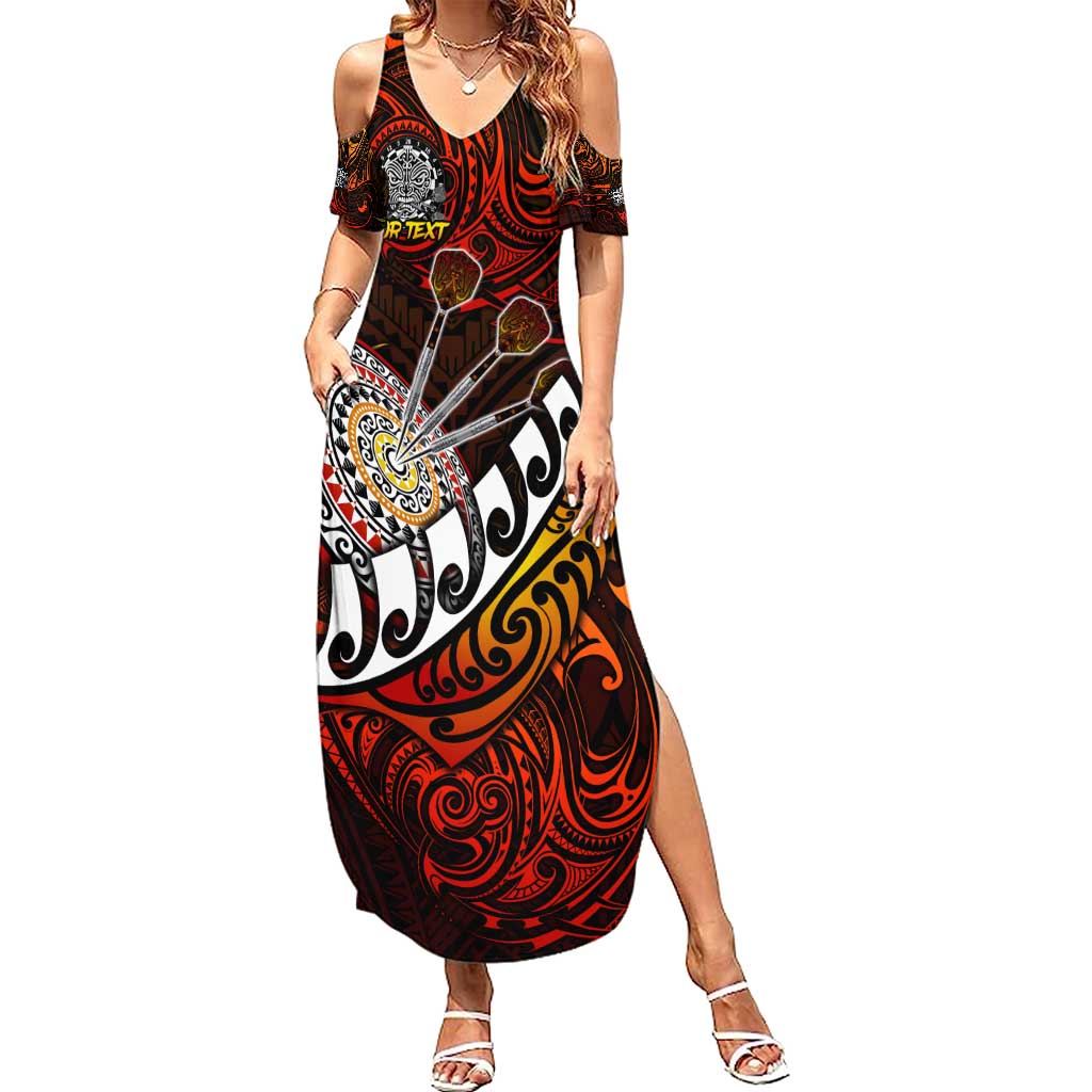 Personalised Fern Maori Darts Summer Maxi Dress New Zealand Darts
