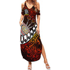 Personalised Fern Maori Darts Summer Maxi Dress New Zealand Darts