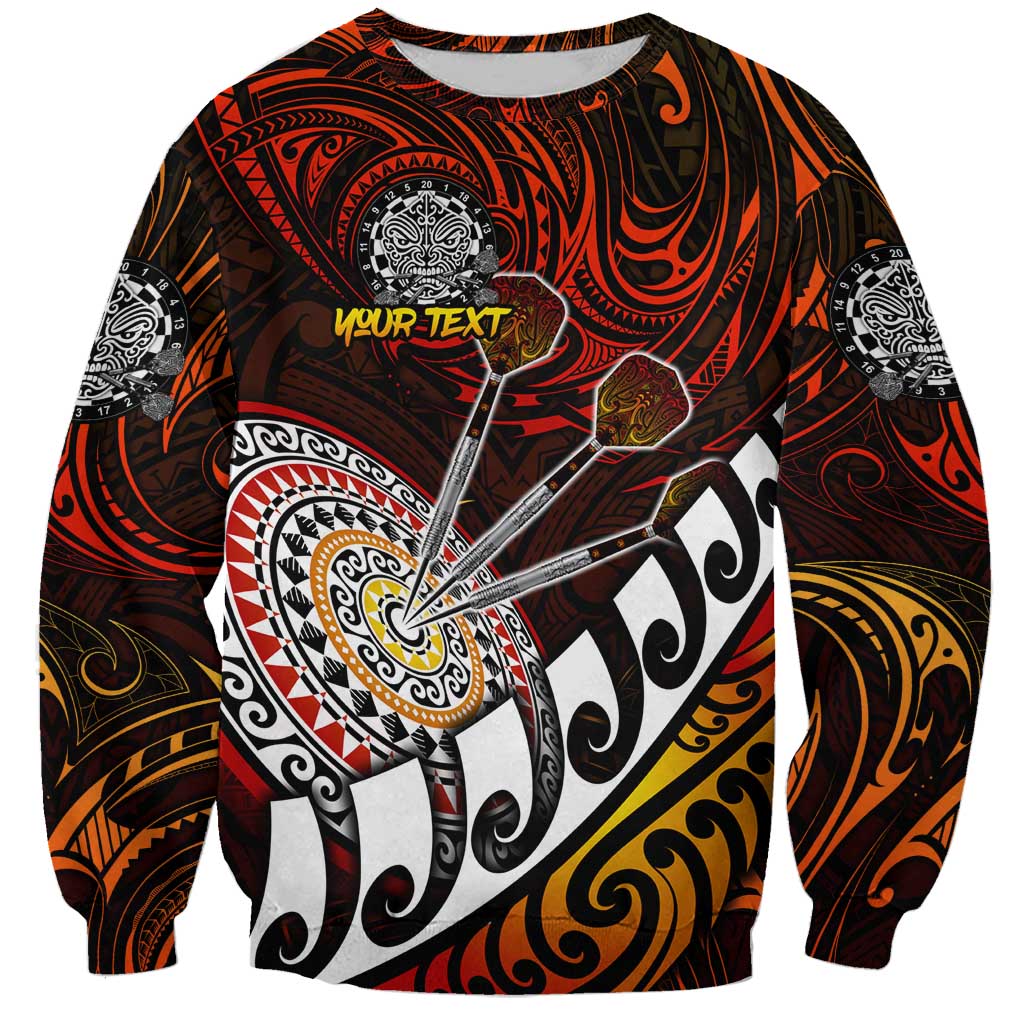 Personalised Fern Maori Darts Sweatshirt New Zealand Darts