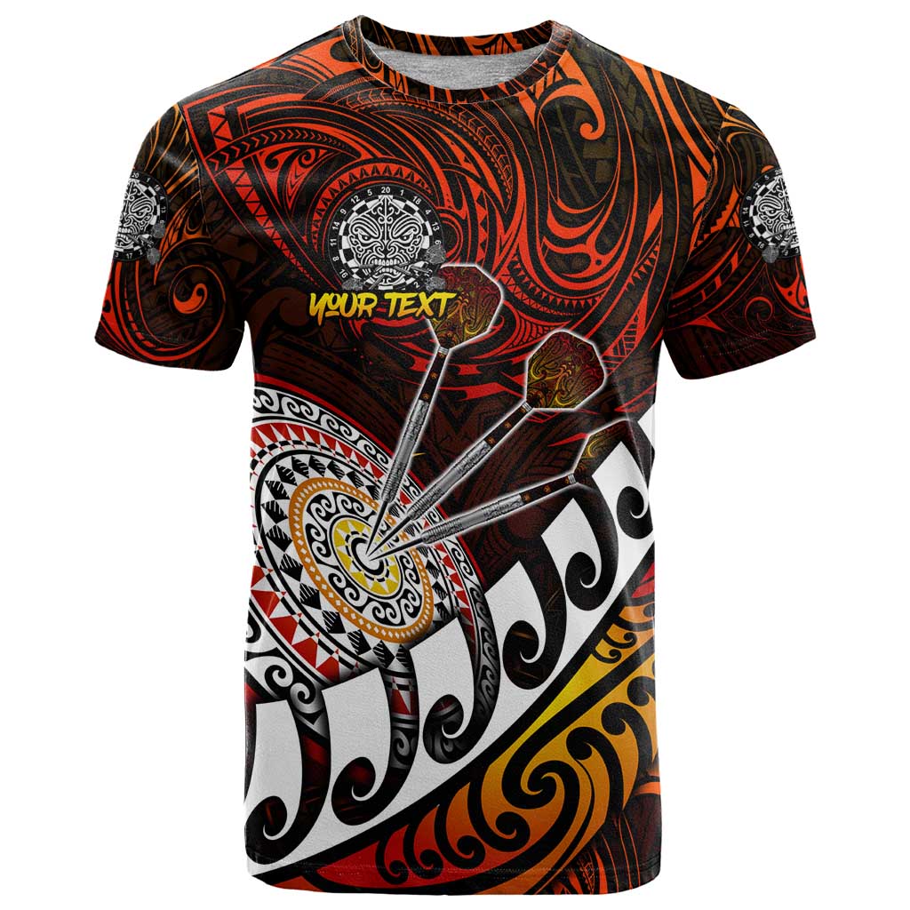 Personalised Fern Maori Darts T Shirt New Zealand Darts