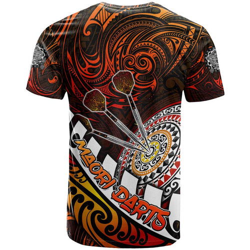 Personalised Fern Maori Darts T Shirt New Zealand Darts