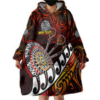 Personalised Fern Maori Darts Wearable Blanket Hoodie New Zealand Darts