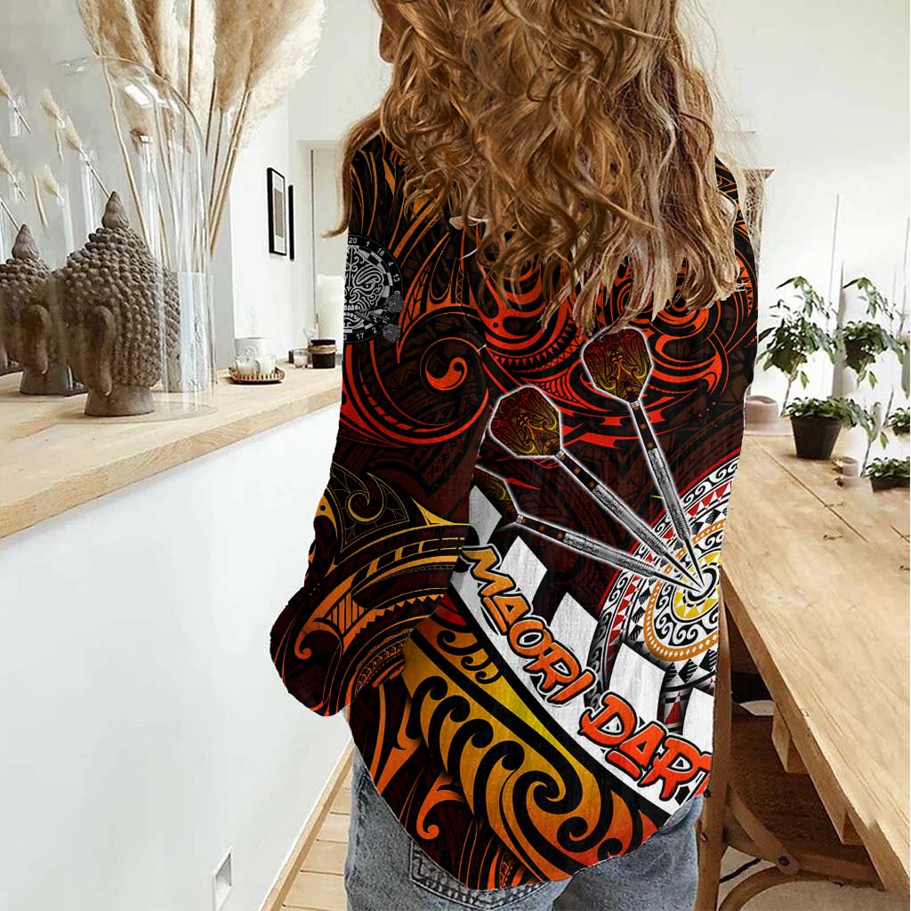 Personalised Fern Maori Darts Women Casual Shirt New Zealand Darts