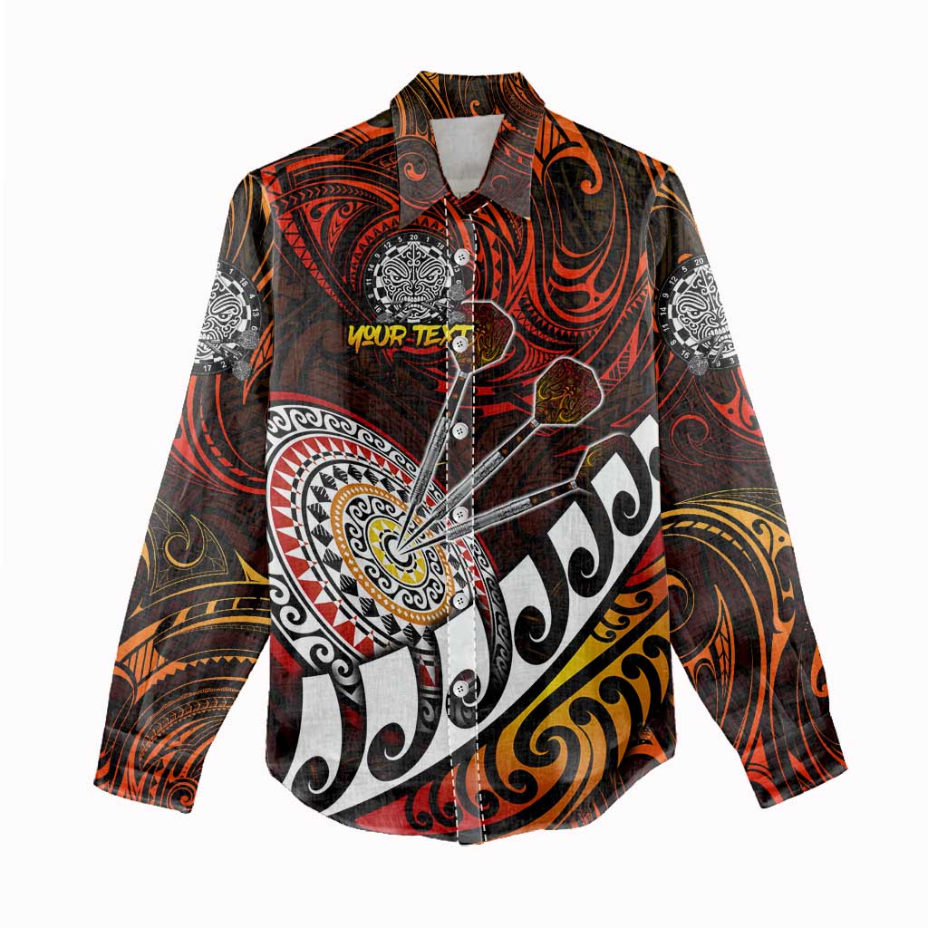 Personalised Fern Maori Darts Women Casual Shirt New Zealand Darts