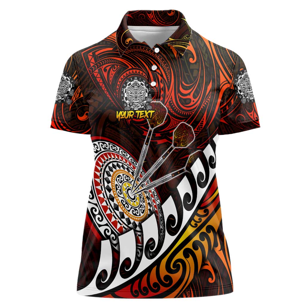 Personalised Fern Maori Darts Women Polo Shirt New Zealand Darts