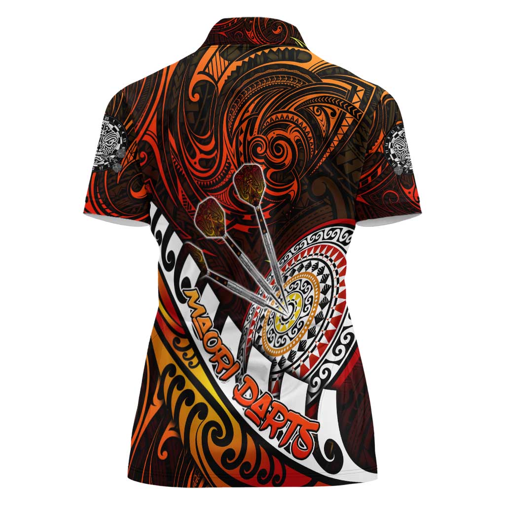 Personalised Fern Maori Darts Women Polo Shirt New Zealand Darts