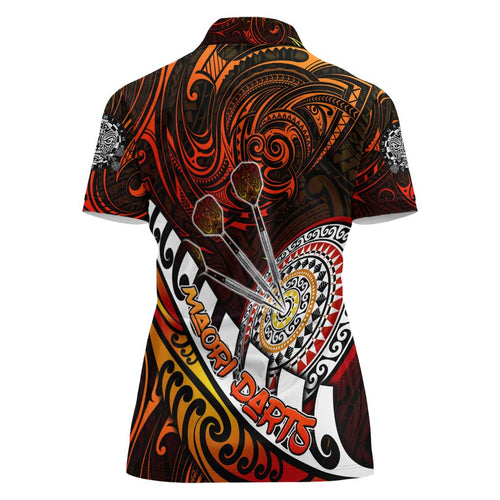 Personalised Fern Maori Darts Women Polo Shirt New Zealand Darts