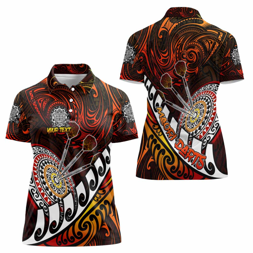 Personalised Fern Maori Darts Women Polo Shirt New Zealand Darts