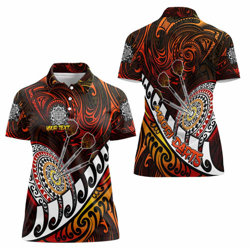 Personalised Fern Maori Darts Women Polo Shirt New Zealand Darts
