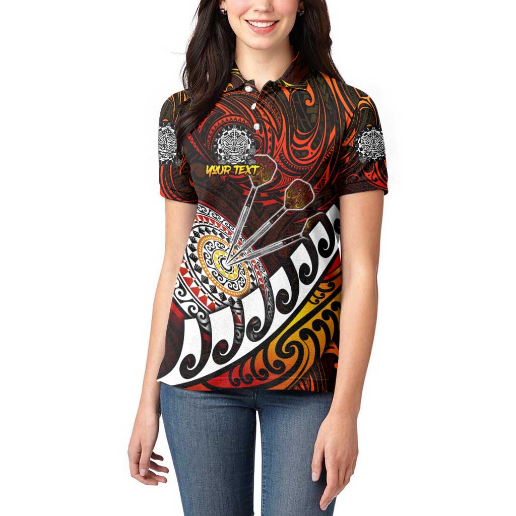 Personalised Fern Maori Darts Women Polo Shirt New Zealand Darts