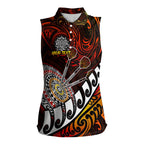Personalised Fern Maori Darts Women Sleeveless Polo Shirt New Zealand Darts