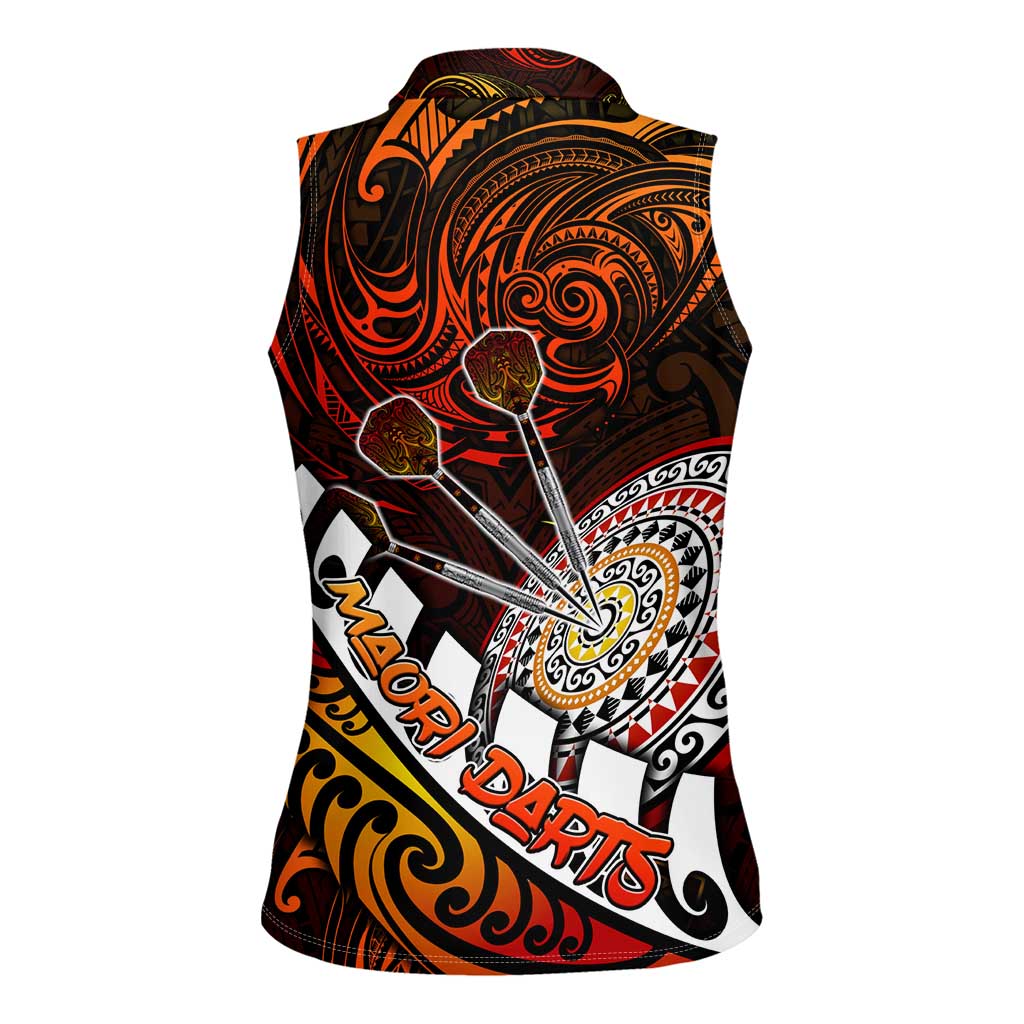 Personalised Fern Maori Darts Women Sleeveless Polo Shirt New Zealand Darts