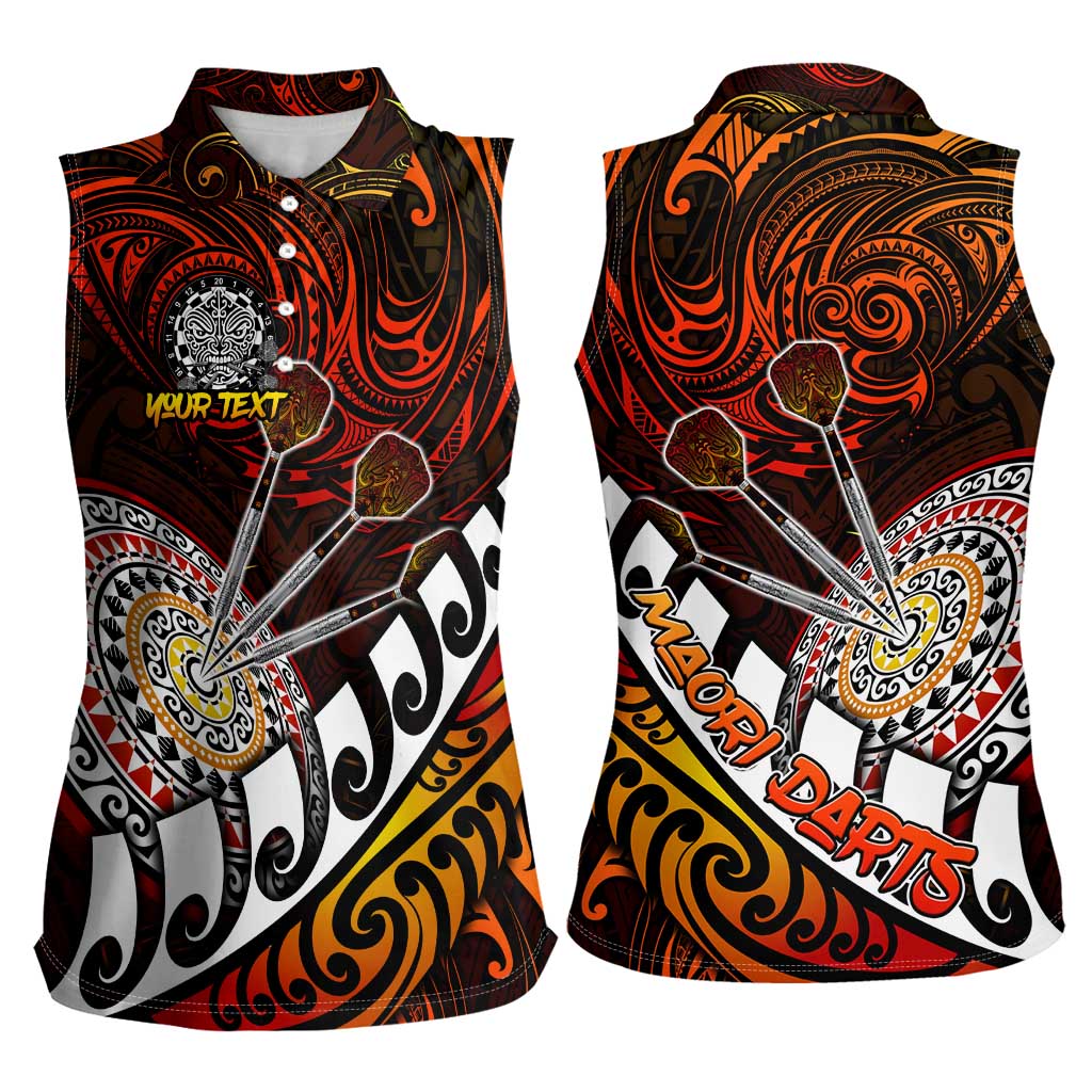 Personalised Fern Maori Darts Women Sleeveless Polo Shirt New Zealand Darts