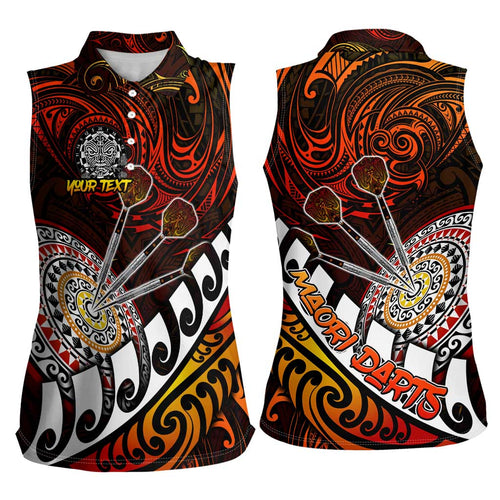 Personalised Fern Maori Darts Women Sleeveless Polo Shirt New Zealand Darts