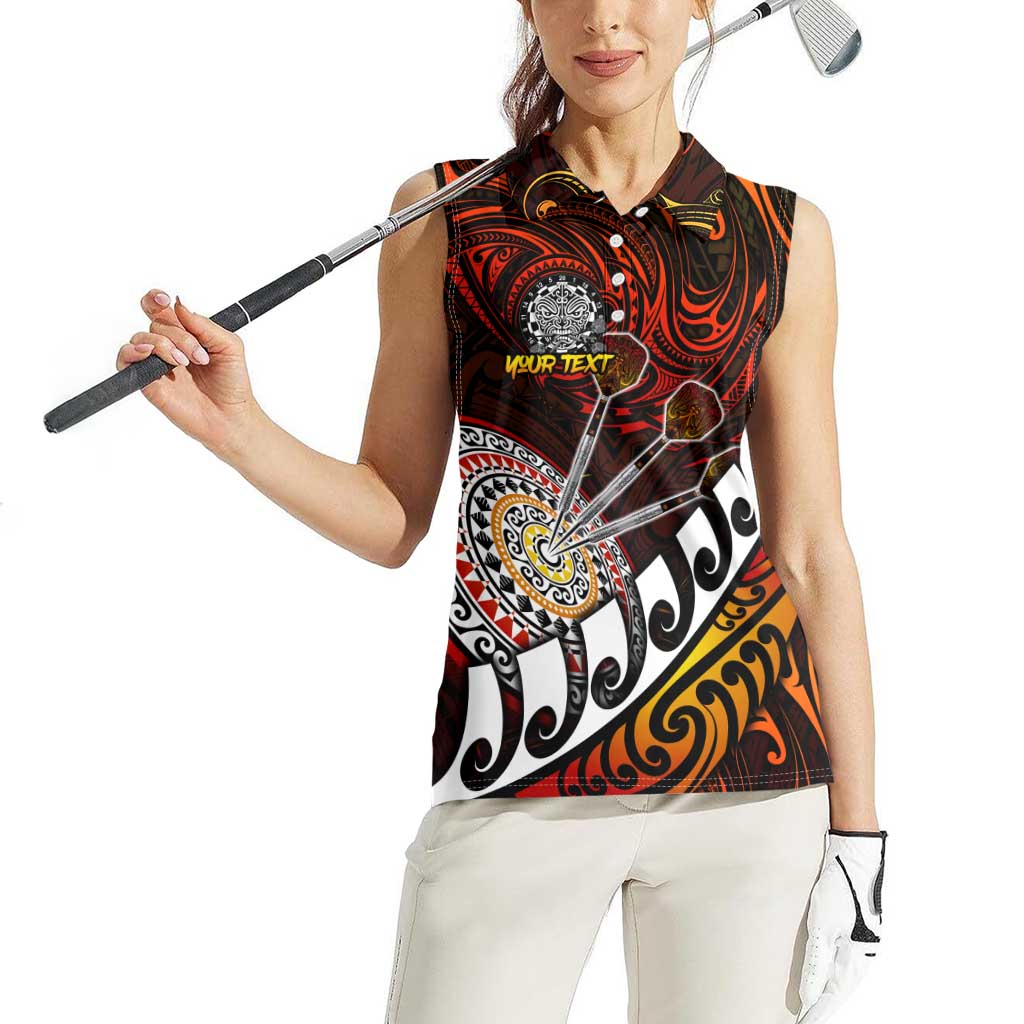 Personalised Fern Maori Darts Women Sleeveless Polo Shirt New Zealand Darts