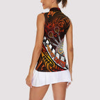 Personalised Fern Maori Darts Women Sleeveless Polo Shirt New Zealand Darts