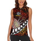 Personalised Fern Maori Darts Women Sleeveless Polo Shirt New Zealand Darts