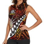 Personalised Fern Maori Darts Women Sleeveless Polo Shirt New Zealand Darts
