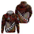 Personalised Fern Maori Darts Zip Hoodie New Zealand Darts