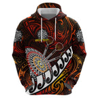 Personalised Fern Maori Darts Zip Hoodie New Zealand Darts